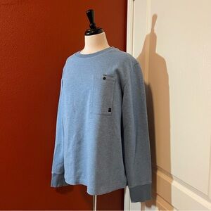 Relwen Men’s Windsurf Huckberry Light Blue Pocket Crewneck Pullover Sweater‎
